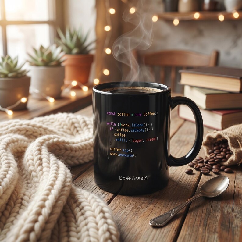 JavaScript Developer Black Mug | Software Engineer Coffee Cup | Tech Founder Coding Gift bild 5