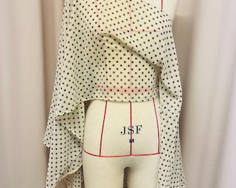 Polka dots cream shoulder wrap you can wear two different style