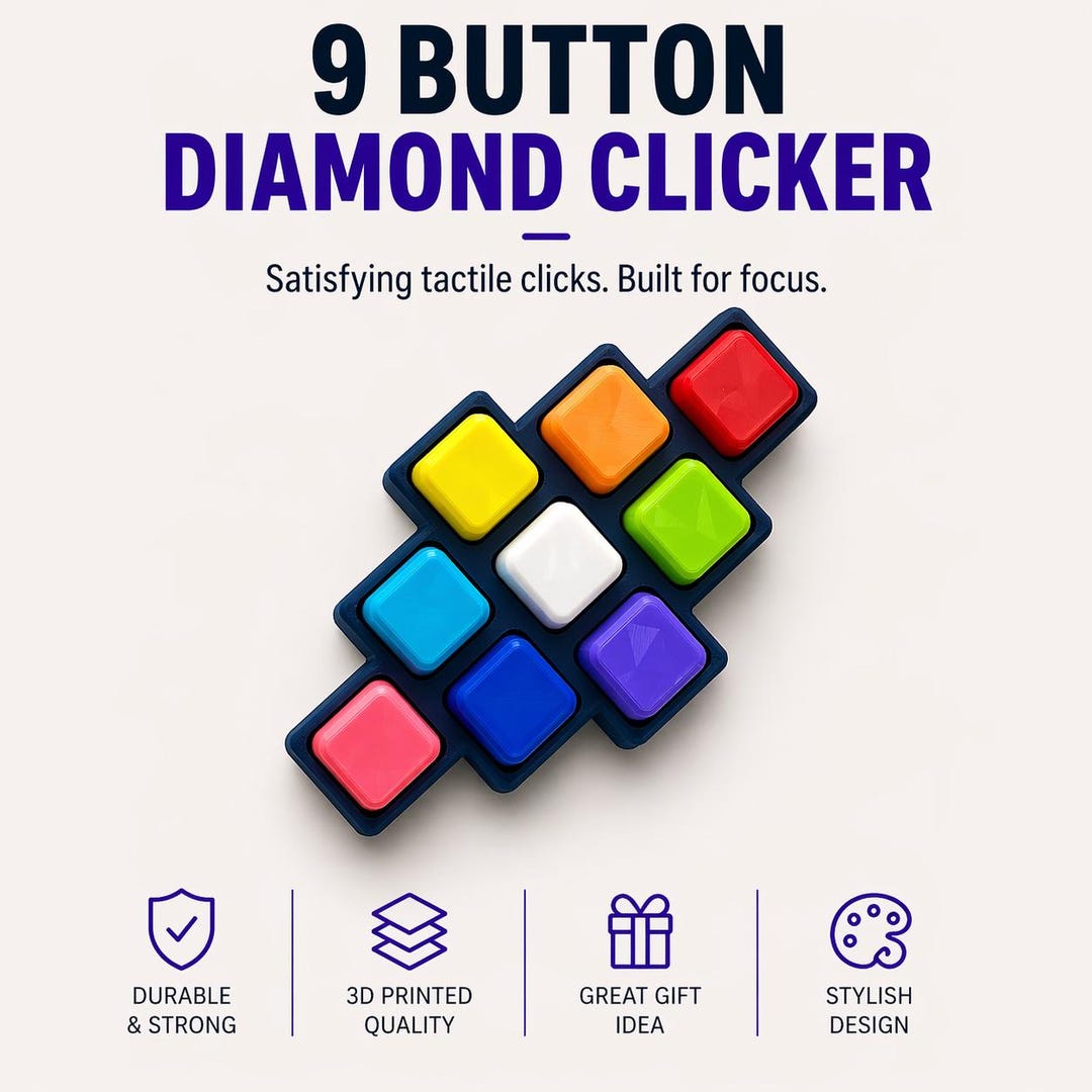 9 Button Diamond Clicker | ADHD Focus Toy, Sensory Desk Fidget Tool - Etsy