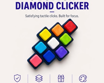 Diamantklikker met 9 knoppen | ADHD Focus Toy, Sensory Desk Fidget Tool