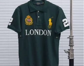 Green Ralph Lauren London Polo Custom Big Pony Cotton Shirt