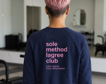 Sudadera Grounded Pullover Lagree & Pilates con cuello redondo, sudadera corta de felpa para mujer.