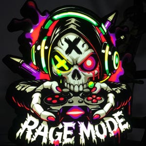 Lámpara LED para videojuegos | Lámpara para videojuegos impresa en 3D | Decoración para PC | Luz nocturna para videojuegos | Regalo para jugadores de consola y PC