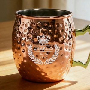 Engraved Copper Moscow Mule Mug, Hammered Anniversary Gift