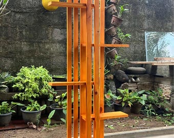 Soporte para plantas de madera hecho a mano / Estante de exhibición de madera moderno para interiores