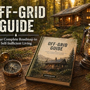 Przewodnik po życiu poza siecią: lista kontrolna wyceny nieruchomości, planer systemu zasilania, arkusze robocze dotyczące przygotowania wody i żywności, ocena gotowości do zmiany stylu życia
