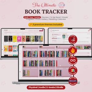 Digital Book Tracker & Reading Journal | Reading Log, TBR, Reading Challenge, Streaks, Stats, Recap | Lifetime Access No Subscription