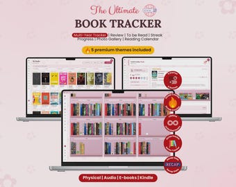 Rastreador de libros digitales y diario de lectura / Registro de lectura, lista de libros pendientes, reto de lectura, rachas, estadísticas, resumen / Acceso de por vida sin suscripción