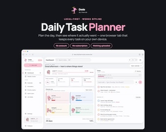 Aplicación de planificación de tareas diarias, lista de tareas y calendario sin conexión, matriz de Eisenhower, temporizador Pomodoro, diagrama de Gantt, sin suscripción, acceso de por vida.