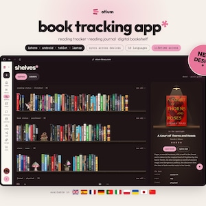 Digital Book Tracker App | Fantasy Reading Tracker | Spice & Trope, Tears Tracker | Fantasy Reader Journal | TBR Tracker | Lifetime access