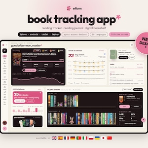 App för digital bokspårning | Lässpårare för fantasy | Spice & Trope, Tears-spårare | Dagbok för fantasyläsning | Att läsa-läs-spårare | Livstidsåtkomst