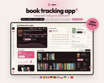 Digital Book Tracker App | Fantasy Reading Tracker | Spice & Trope, Tears Tracker | Fantasy Reader Journal | TBR Tracker | Lifetime access