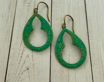 Verdigris Earrings Patina Jewelry