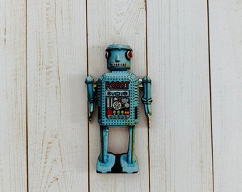 Silver Robot Tie Tack Robot Tie Pins Robot Gifts for Men Robot Accessories Robot Lapel Pin Robot Brooch Unisex Pin for Her Men/'s Accessories