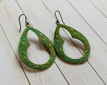 Verdigris Earrings Patina Jewelry