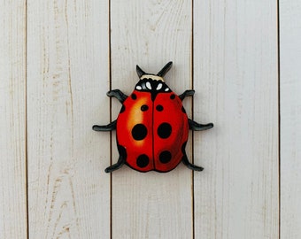 Lady Bug Brooch Insect Pin Gift for Gardener Summer Fashion