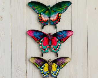 Psychedelic Butterfly Hair Accessory Pink Green Purple Yellow Butterflies