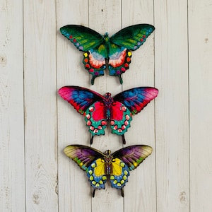 Psychedelic Butterfly Hair Accessory Pink Green Purple Yellow Butterflies