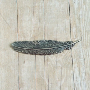 Silver Feather Brooch Pin
