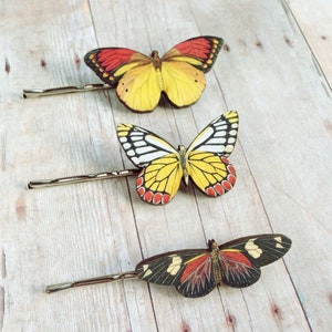 Red Yellow Black Butterfly Hair Accessory Fairy Barrette image 1