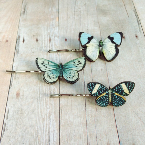 Accessoire pour cheveux papillon bleu