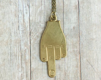 Middle Finger Necklace Hand Jewelry