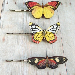 Red Yellow Black Butterfly Hair Accessory Fairy Barrette image 3