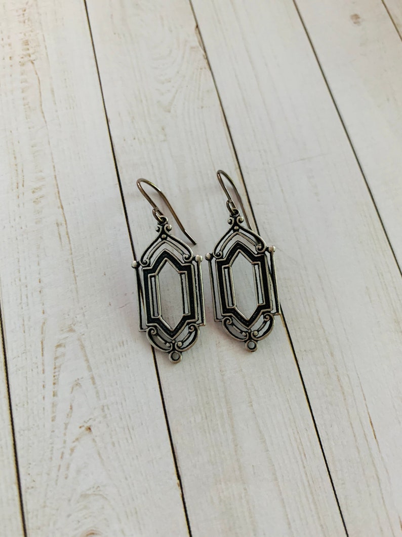 Silver Art Deco Earrings