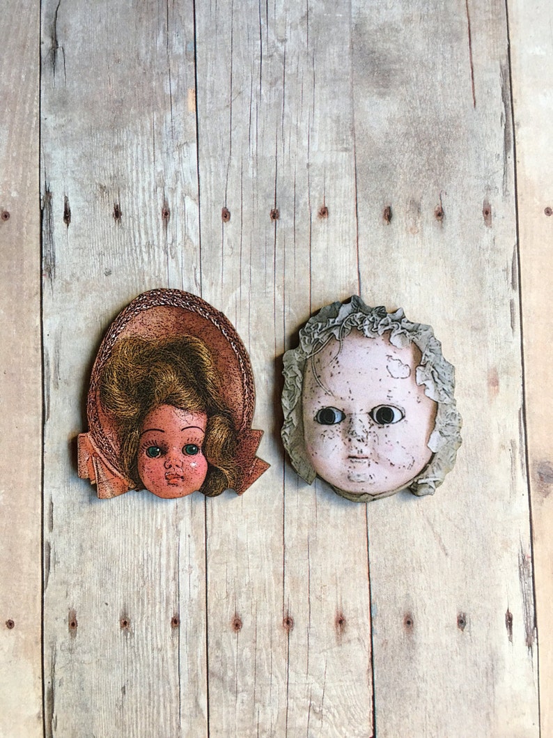 Doll Brooch Doll Parts Jewelry Doll Head Pin Etsy