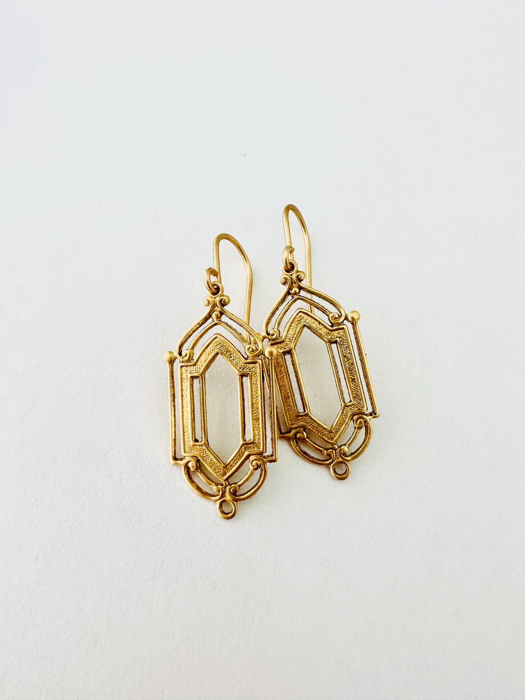 Gold Art Deco Earrings