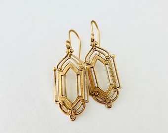 Gold Art Deco Earrings