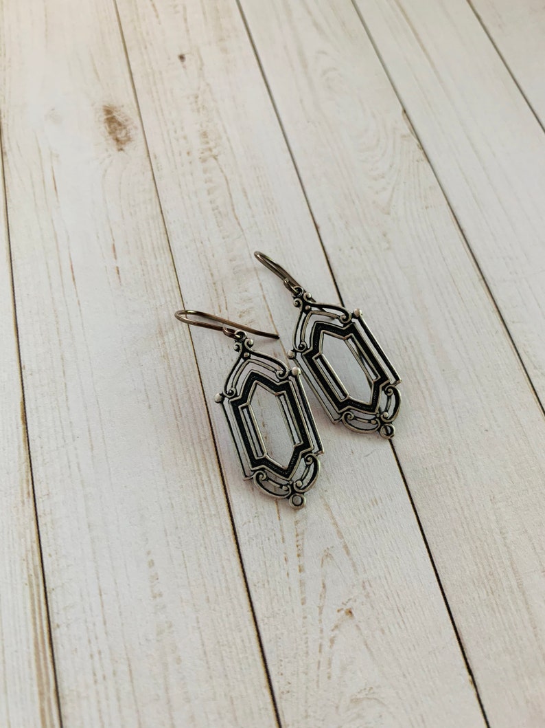 Silver Art Deco Earrings