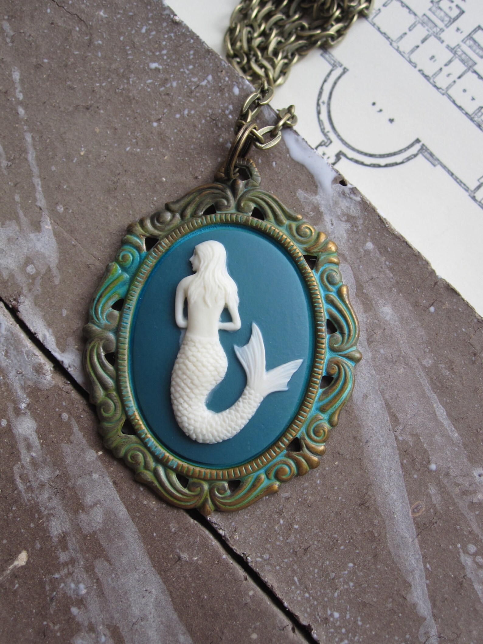 Mermaid Necklace Mythical Jewelry Sea Siren Etsy