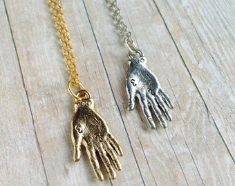Wahrsagerin Palm Halskette Hand Schmuck Palmistry