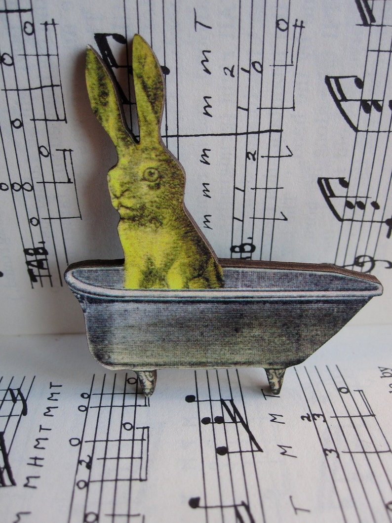 Bunny Brooch Rabbit Jewelry Easter Basket Gift image 4