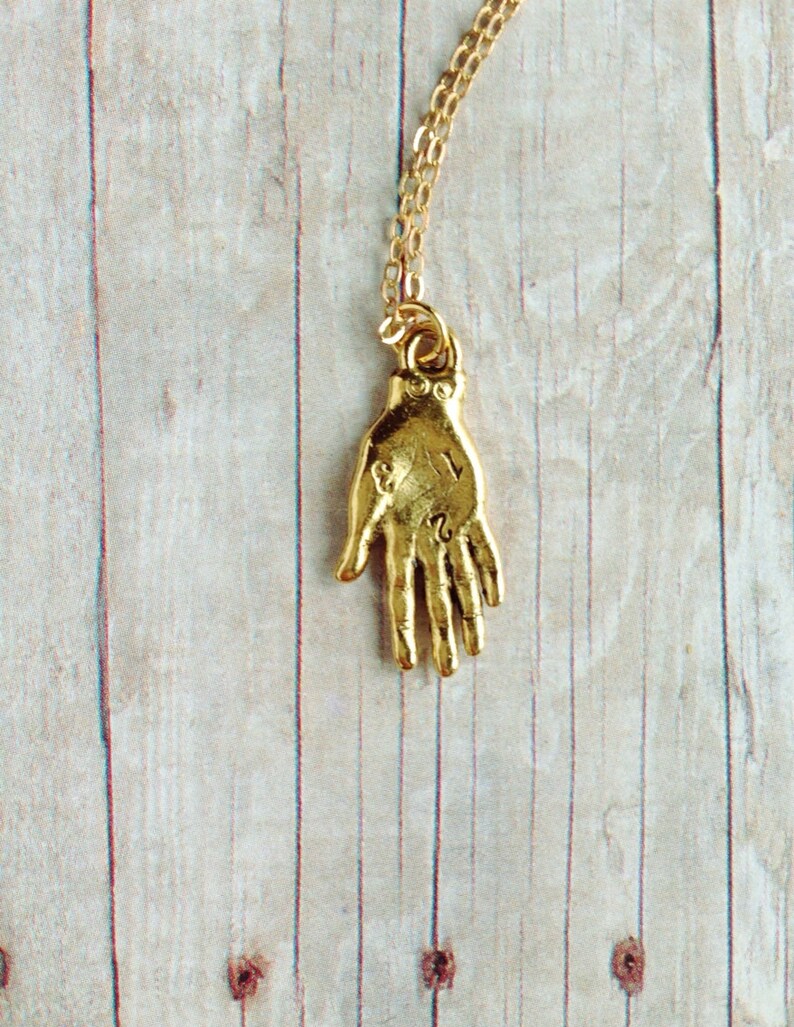 Fortune Teller Palm Necklace Hand Jewelry Palmistry Etsy
