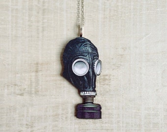 Gas Mask Necklace Steampunk Jewelry