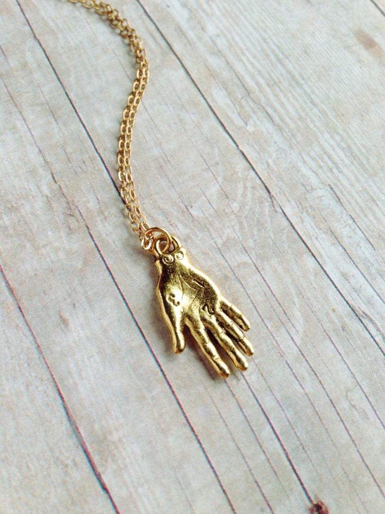 Fortune Teller Palm Necklace Hand Jewelry Palmistry Etsy