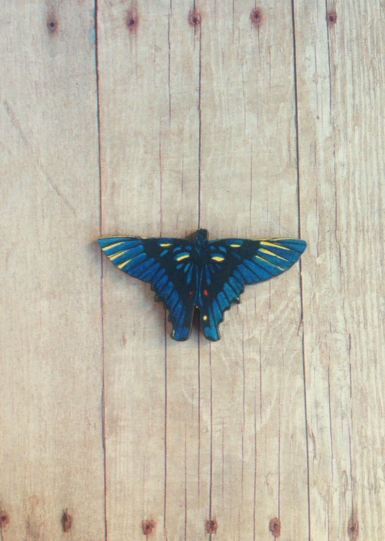 Blue Butterfly Brooch Insect Jewelry