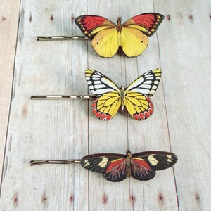 Red Yellow Black Butterfly Hair Accessory Fairy Barrette image 2