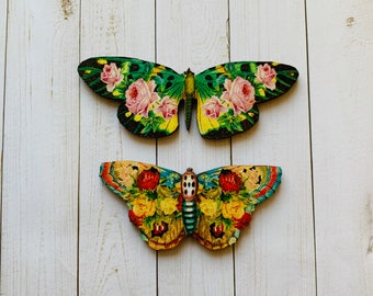 Rose Butterfly Hair Accessory Pink Green Yellow Butterflies