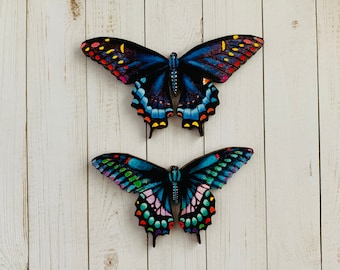 Psychedelic Butterfly Hair Accessory Blue Butterflies