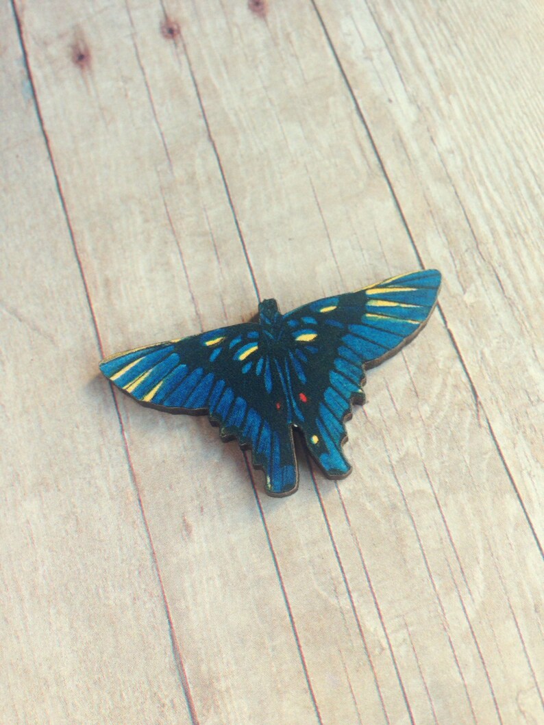 Blue Butterfly Brooch Insect Jewelry