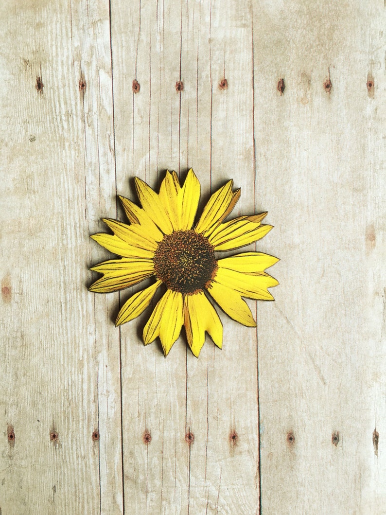 Sunflower Brooch Garden Jewelry Yellow image 3