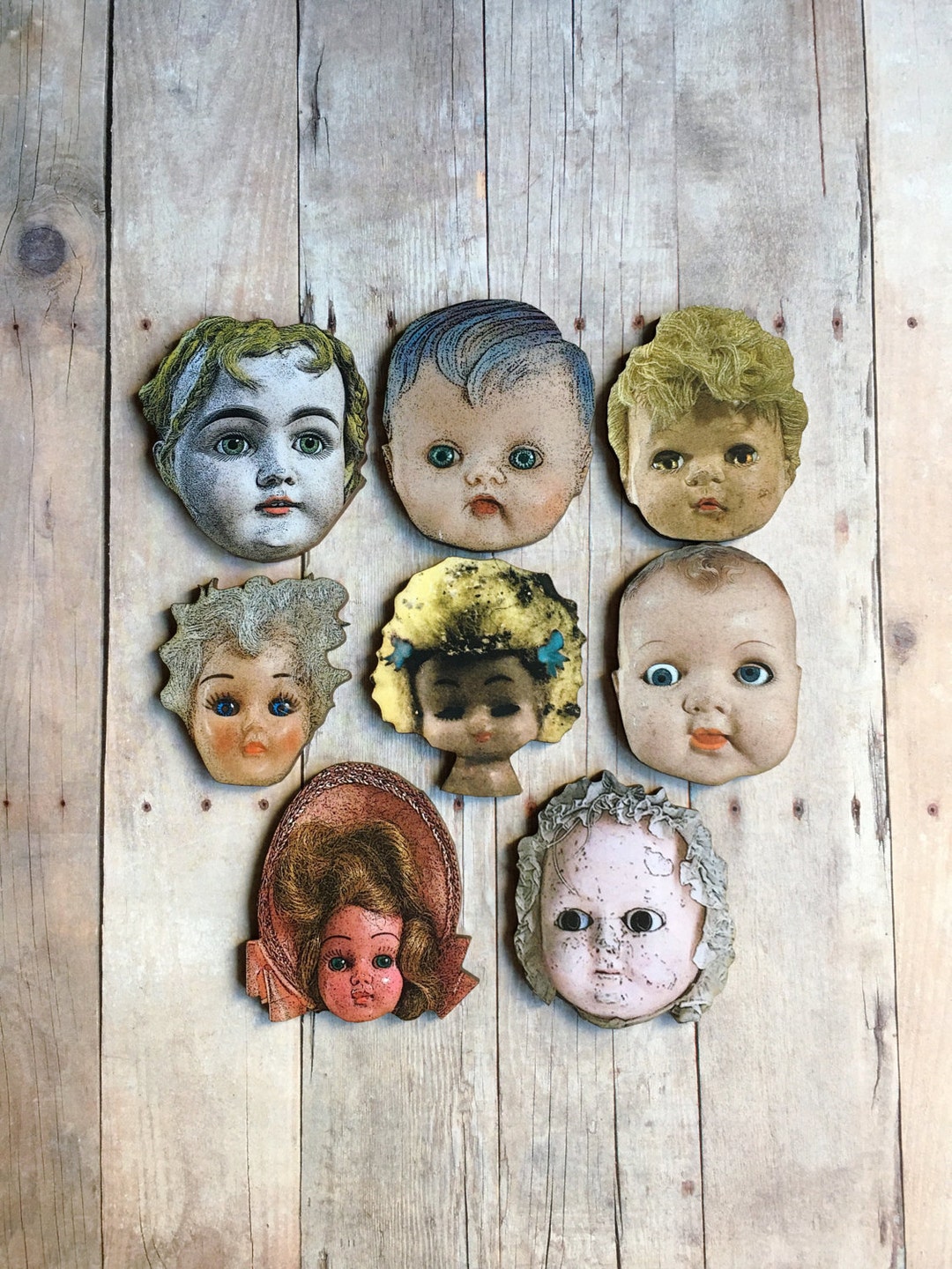 Doll Brooch Doll Parts Jewelry Doll Head Pin Etsy