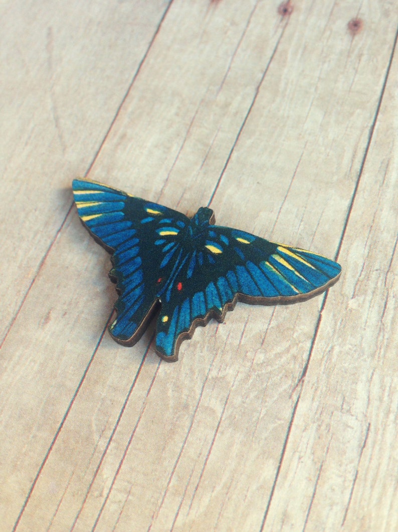 Blue Butterfly Brooch Insect Jewelry