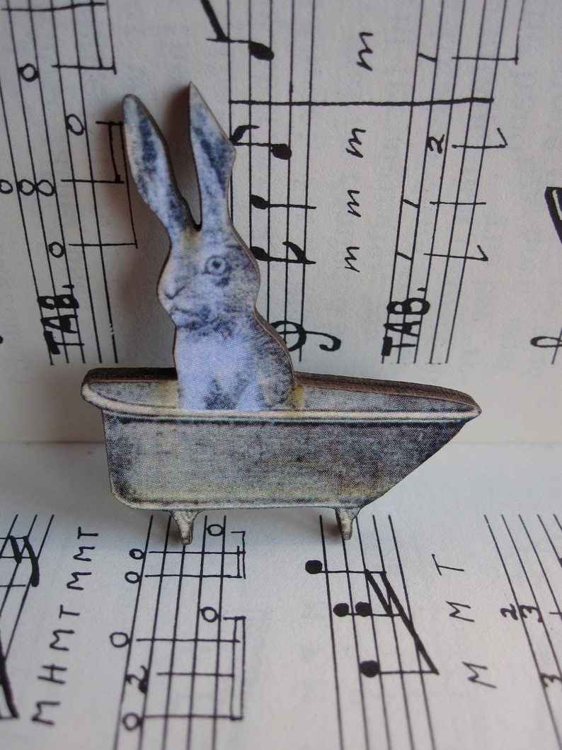 Bunny Brooch Rabbit Jewelry Easter Basket Gift image 5
