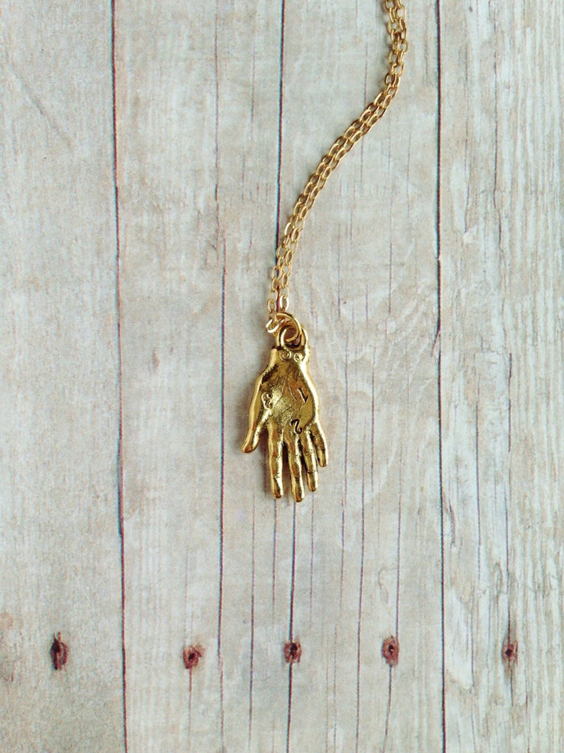 Fortune Teller Palm Necklace Hand Jewelry Palmistry Etsy