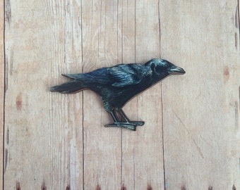 Raven Brooch Crow Pin Edgar Allan Poe Jewelry