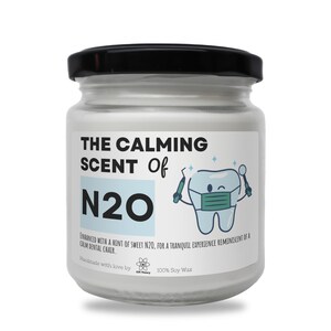 Dentist Scented Soy Candle, The calming scent of N20, Dentist Appreciation, Gift for Dentist